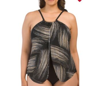 Magicsuit Black and Gold Patterned one piece swimsuit Size-12 NWT